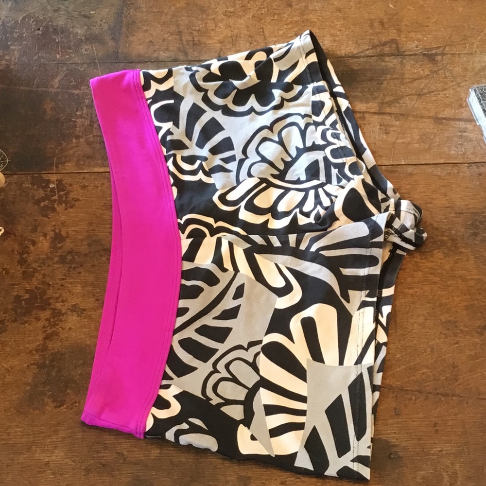 Next Black and White Swim Shorts with Pink Accent; VGUC size M